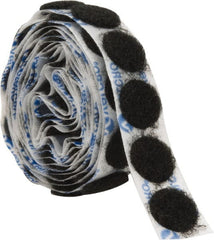 VELCRO Brand - 100 Piece 5/8" Wide Adhesive Backed Loop Dots - Packaged Pieces, Black - Exact Tooling