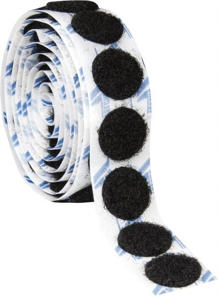 VELCRO Brand - 100 Piece 3/4" Wide Adhesive Backed Loop Dots - Packaged Pieces, Black - Exact Tooling