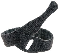 VELCRO Brand - 10 Piece 3/4" Wide x 8" Piece Length, Self Fastening Tie/Strap Hook & Loop Strap - Perforated/Pieces Roll, Black - Exact Tooling