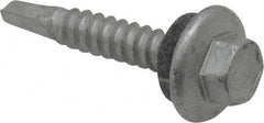 Elco - #12-14, Hex Washer Head, Hex Drive, 1-1/4" Length Under Head, #2 Point, Self Drilling Screw - Steel - Exact Tooling