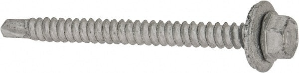 Elco - #12-14, Hex Washer Head, Hex Drive, 2-1/2" Length Under Head, #3 Point, Self Drilling Screw - Steel - Exact Tooling