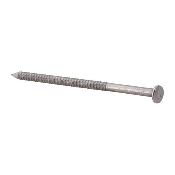 Made in USA - 16D, 8 Gauge, 3-1/2" OAL Common Nails - Ring Shank, 18-8 Stainless Steel - Exact Tooling