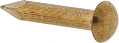 Made in USA - 14 Gauge, 1/2" OAL Escutcheon Pin Nails - Smooth Shank, Brass, Bright Finish - Exact Tooling