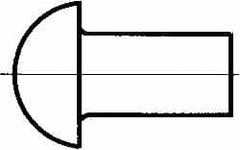 RivetKing - 1/8" Body Diam, Round Uncoated Stainless Steel Solid Rivet - 3/4" Length Under Head, Grade 18-8 - Exact Tooling