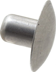 Made in USA - 3/16" Body Diam, Brazier Aluminum Solid Rivet - 1/4" Length Under Head, Grade 1100F, 0.467" Head Diam x 3/32" Head Height - Exact Tooling
