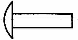 Made in USA - 3/16" Body Diam, Brazier Aluminum Solid Rivet - 3/4" Length Under Head, Grade 2117-T4, 0.467" Head Diam x 3/32" Head Height - Exact Tooling