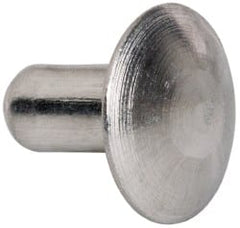 Made in USA - 3/16" Body Diam, Brazier Aluminum Solid Rivet - 3/8" Length Under Head, Grade 1100F, 0.467" Head Diam x 3/32" Head Height - Exact Tooling