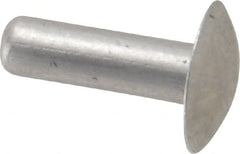 Made in USA - 3/16" Body Diam, Brazier Aluminum Solid Rivet - 5/8" Length Under Head, Grade 1100F, 0.467" Head Diam x 3/32" Head Height - Exact Tooling