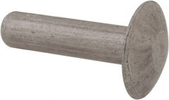 Made in USA - 3/16" Body Diam, Brazier Aluminum Solid Rivet - 3/4" Length Under Head, Grade 1100F, 0.467" Head Diam x 3/32" Head Height - Exact Tooling