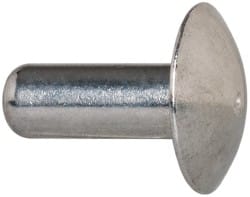 Made in USA - 3/16" Body Diam, Brazier Aluminum Solid Rivet - 1/2" Length Under Head, Grade 2117-T4, 0.467" Head Diam x 3/32" Head Height - Exact Tooling