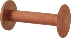 Made in USA - #8 Wire Body Diam, Flat Copper Belt Rivet with Washer - 1" Length Under Head, 1/2" Head Diam - Exact Tooling