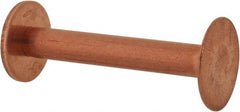 Made in USA - #8 Wire Body Diam, Flat Copper Belt Rivet with Washer - 1-1/4" Length Under Head, 1/2" Head Diam - Exact Tooling
