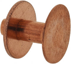 Made in USA - #12 Wire Body Diam, Flat Copper Belt Rivet with Washer - 3/8" Length Under Head, 3/8" Head Diam - Exact Tooling