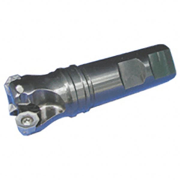 Iscar - 32mm Cut Diam, 25mm Shank Diam, 100mm OAL, Indexable Square Shoulder End Mill - O45MT, R90.., S90MT Inserts, Weldon Shank, Series ChamMill - Exact Tooling