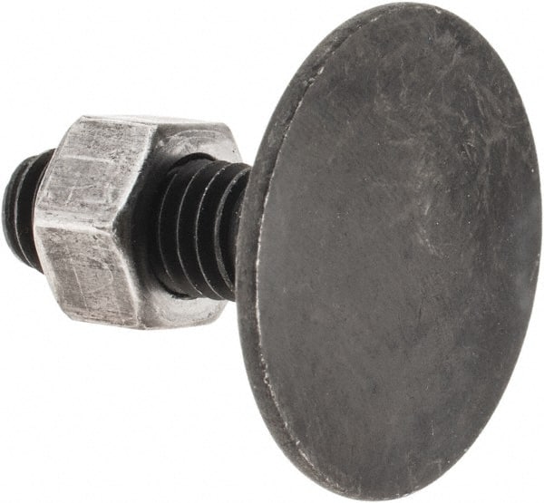 Value Collection - 3/8-16, 1-1/4" OAL, 1-5/16" Head Diam, Steel Elevator Bolt - Uncoated, Flat Head, UNC Thread, Grade 2 - Exact Tooling