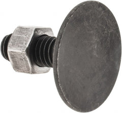 Value Collection - 3/8-16, 1-1/4" OAL, 1-5/16" Head Diam, Steel Elevator Bolt - Uncoated, Flat Head, UNC Thread, Grade 2 - Exact Tooling