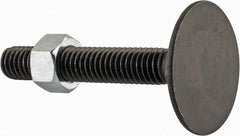 Value Collection - 3/8-16, 2-1/2" OAL, 1-5/16" Head Diam, Steel Elevator Bolt - Uncoated, Flat Head, UNC Thread, Grade 2 - Exact Tooling