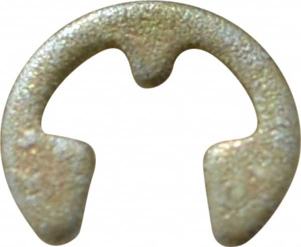 Rotor Clip - 0.074" Groove Diam, 3/32" Shaft Diam, Zinc Yellow Dichromate Steel, E Style External Retaining Rings - 0.02" Groove Width, 0.01" Groove Depth, 0.015" Ring Thickness, Grade 1060-1090 - Exact Tooling