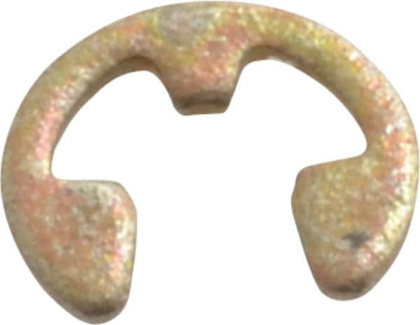 Rotor Clip - 0.116" Groove Diam, 5/32" Shaft Diam, Zinc Yellow Dichromate Steel, E Style External Retaining Rings - 0.029" Groove Width, 0.02" Groove Depth, 0.025" Ring Thickness, Grade 1060-1090 - Exact Tooling