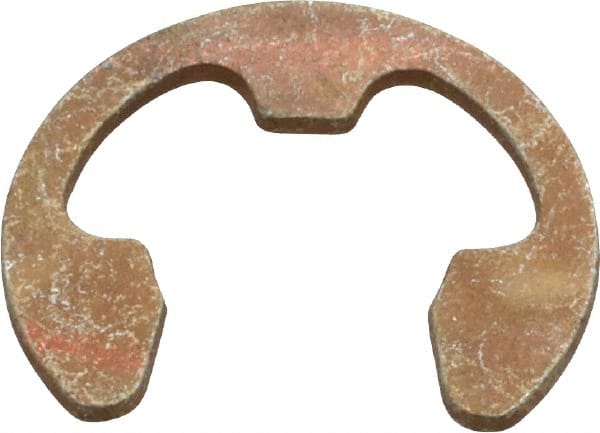 Rotor Clip - 0.396" Groove Diam, 1/2" Shaft Diam, Zinc Yellow Dichromate Steel, E Style External Retaining Rings - 0.046" Groove Width, 0.052" Groove Depth, 0.042" Ring Thickness, Grade 1060-1090 - Exact Tooling