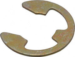 Rotor Clip - 0.675" Groove Diam, 7/8" Shaft Diam, Zinc Yellow Dichromate Steel, E Style External Retaining Rings - 0.056" Groove Width, 0.1" Groove Depth, 0.05" Ring Thickness, Grade 1060-1090 - Exact Tooling