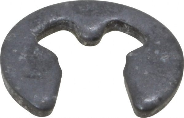 Rotor Clip - 2.3mm Groove Diam, 3 to 4mm Shaft Diam, Phosphate & Oil Steel, E Style External Retaining Rings - 0.64mm Groove Width, 0.6mm Ring Thickness, Grade 1060-1090 - Exact Tooling