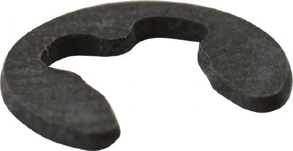 Rotor Clip - 3.2mm Groove Diam, 4 to 5mm Shaft Diam, Phosphate & Oil Steel, E Style External Retaining Rings - 0.64mm Groove Width, 0.6mm Ring Thickness, Grade 1060-1090 - Exact Tooling