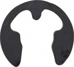 Rotor Clip - 5mm Groove Diam, 6 to 8mm Shaft Diam, Phosphate & Oil Steel, E Style External Retaining Rings - 0.74mm Groove Width, 0.7mm Ring Thickness, Grade 1060-1090 - Exact Tooling