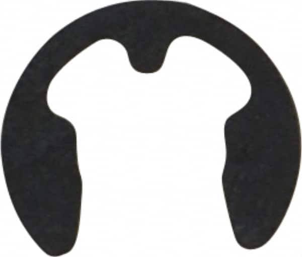 Rotor Clip - 6mm Groove Diam, 7 to 9mm Shaft Diam, Phosphate & Oil Steel, E Style External Retaining Rings - 0.74mm Groove Width, 0.7mm Ring Thickness, Grade 1060-1090 - Exact Tooling
