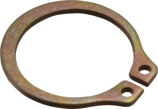 Rotor Clip - 0.53" Groove Diam, 9/16" Shaft Diam, Zinc Yellow Dichromate Steel, Snap External Retaining Rings - 0.039" Groove Width, 0.016" Groove Depth, 0.035" Ring Thickness, Grade 1060-1090 - Exact Tooling