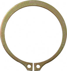 Rotor Clip - 2.239" Groove Diam, 2-3/8" Shaft Diam, Zinc Yellow Dichromate Steel, Snap External Retaining Rings - 0.086" Groove Width, 0.068" Groove Depth, 0.078" Ring Thickness, Grade 1060-1090 - Exact Tooling