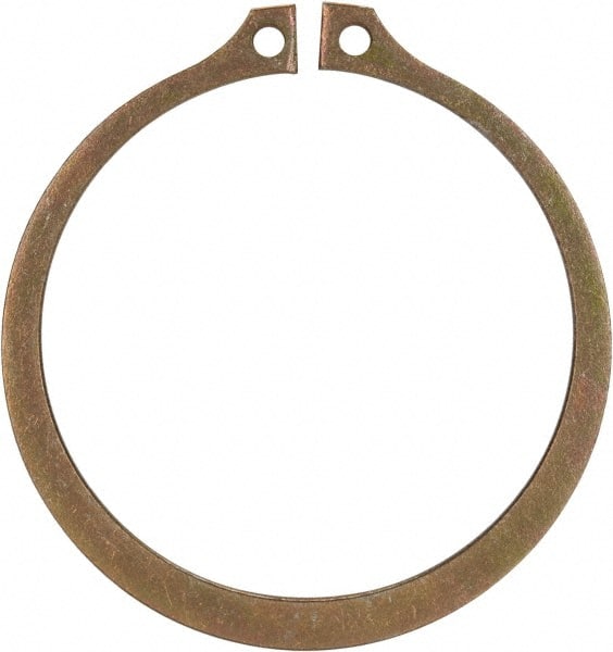 Rotor Clip - 2.36" Groove Diam, 2-1/2" Shaft Diam, Zinc Yellow Dichromate Steel, Snap External Retaining Rings - 0.086" Groove Width, 0.07" Groove Depth, 0.078" Ring Thickness, Grade 1060-1090 - Exact Tooling