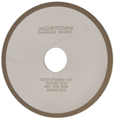 Norton - 6" Diam x 1-1/4" Hole x 1/8" Thick, 120 Grit Surface Grinding Wheel - Diamond, Type 1A1, Fine Grade, Resinoid Bond - Exact Tooling