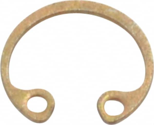 Rotor Clip - 0.015" Thick, Zinc Yellow Dichromate Finish, Steel Snap Internal Retaining Ring - 0.02" Groove Width, 0.009" Groove Depth, 0.268" Groove Diam, Grade 1060-1090 - Exact Tooling