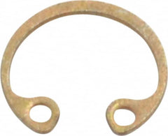 Rotor Clip - 0.015" Thick, Zinc Yellow Dichromate Finish, Steel Snap Internal Retaining Ring - 0.02" Groove Width, 0.009" Groove Depth, 0.268" Groove Diam, Grade 1060-1090 - Exact Tooling