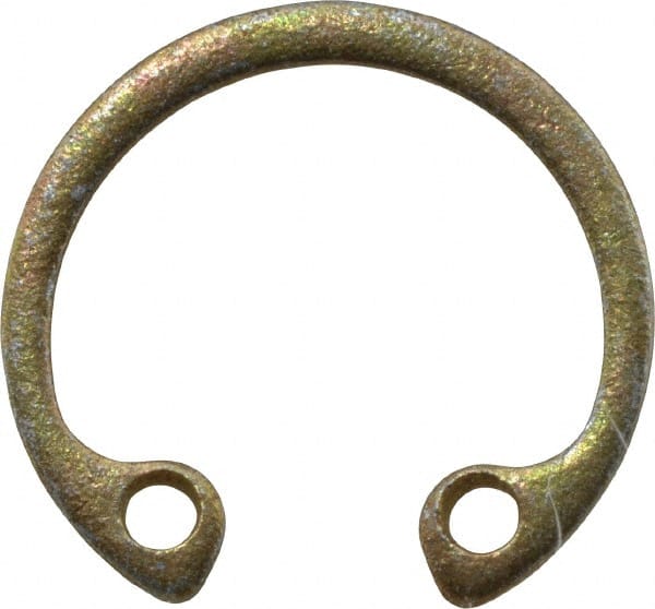 Rotor Clip - 0.025" Thick, Zinc Yellow Dichromate Finish, Steel Snap Internal Retaining Ring - 0.029" Groove Width, 0.011" Groove Depth, 0.397" Groove Diam, Grade 1060-1090 - Exact Tooling
