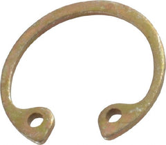Rotor Clip - 0.035" Thick, Zinc Yellow Dichromate Finish, Steel Snap Internal Retaining Ring - 0.039" Groove Width, 0.017" Groove Depth, 0.596" Groove Diam, Grade 1060-1090 - Exact Tooling