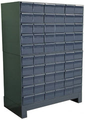 Durham - 60 Bin Drawer Cabinet System - 17-1/4 Inch Overall Depth x 48 Inch Overall Height, Gray Steel Bins - Exact Tooling