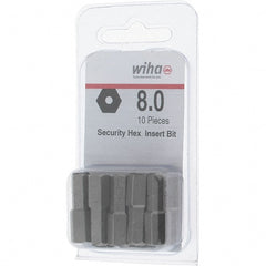 Wiha - 8mm Hex Screwdriver Bit - 1/4" Drive, 1" OAL - Exact Tooling