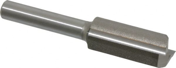 Amana Tool - 1/2" Diam, 1/4" Shank Diam, 1" Length of Cut, 2 Flute Straight Router Bit - 2-1/8" Overall Length, Carbide Tipped - Exact Tooling