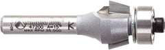 Amana Tool - 5/8" Cut Diam, 9/32" Length of Cut, 2 Flute Chamfer Edge Profile Router Bit - Carbide-Tipped, 1/4" Shank Diam, 2-3/32" OAL, Uncoated - Exact Tooling