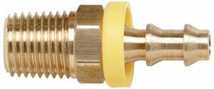 Coilhose Pneumatics - 3/8" ID 1/2 NPT Barbed Push On Male Connector - Brass - Exact Tooling