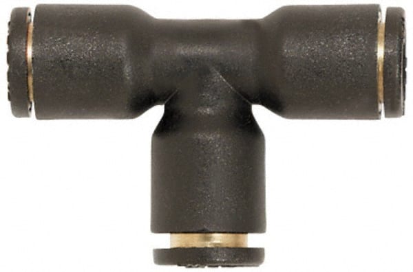 Coilhose Pneumatics - 3/8" OD, Glass Reinforced Nylon Push-to-Connect Union Tee - 225 Max psi, Tube to Tube - Exact Tooling