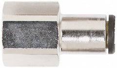 Coilhose Pneumatics - 1/4" OD, 1/4 NPT, Glass Reinforced Nylon/Nickel Plated Brass Push-to-Connect Female Connector - 225 Max psi - Exact Tooling