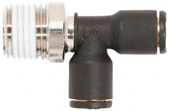 Coilhose Pneumatics - 3/8" OD, 3/8 NPT, Glass Reinforced Nylon/Nickel Plated Brass Push-to-Connect Male Swivel Run Tee - 225 Max psi - Exact Tooling