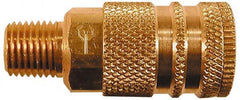 Coilhose Pneumatics - 1/8 Male NPT Industrial/Acme Pneumatic Hose Coupler (Six Ball) - Brass, 1/4" Body Diam - Exact Tooling