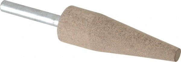 Cratex - 3/4" Head Diam x 2-1/2" Thickness, A1, Cone End, Aluminum Oxide Mounted Point - Medium Grade, 80 Grit, 13,120 RPM - Exact Tooling