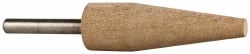 Cratex - 3/4" Head Diam x 2-1/2" Thickness, A1, Cone End, Aluminum Oxide Mounted Point - Fine Grade, 120 Grit, 13,120 RPM - Exact Tooling