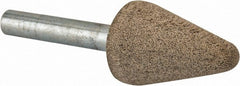Cratex - 3/4" Head Diam x 1-1/8" Thickness, A5, Tree End, Aluminum Oxide Mounted Point - Medium Grade, 80 Grit, 27,000 RPM - Exact Tooling