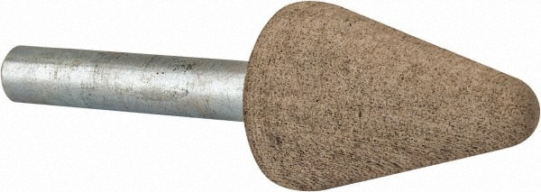 Cratex - 3/4" Head Diam x 1-1/8" Thickness, A5, Tree End, Aluminum Oxide Mounted Point - Fine Grade, 120 Grit, 27,000 RPM - Exact Tooling